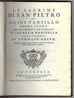 1738 - Le Lacrime di San Pietro di Luigi Tansillo Poema Sacro con Gli Argomenti, ed Allegorie Di Lucrezia Marinella